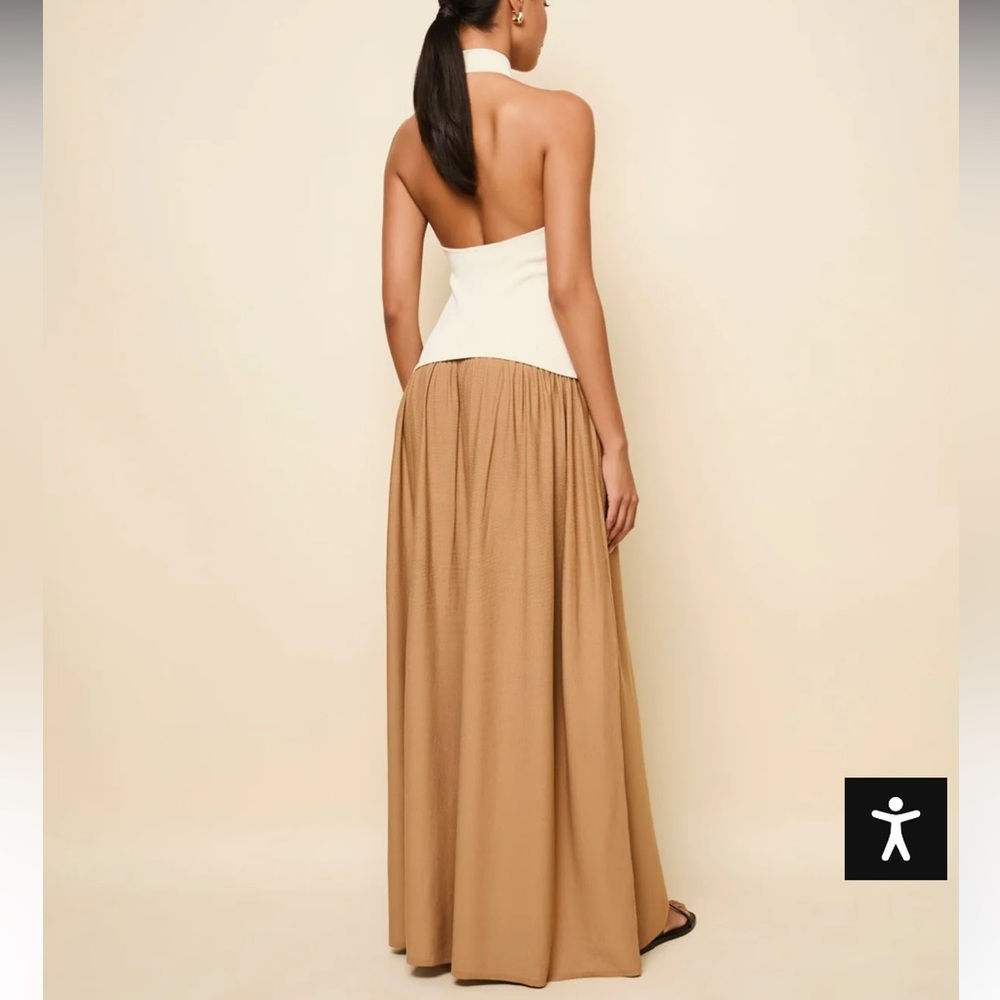 Solid & Striped Halter Soglio Dress Ecru Camel - Picture 3 of 6